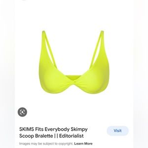 FITS EVERYBODY SKIMPY SCOOP BRALETTE NEON LIME